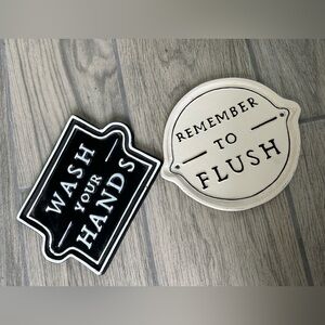 Hearth and hand bathroom signs